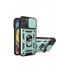 Apple iPhone 16 Pro Max Kılıf Pars Lens Yüzüklü Silikon - Yeşil