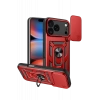 Apple iPhone 17 Pro Max Pars Lens Yüzüklü Silikon - Kırmızı