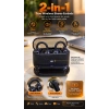 Kablosuz Bluetooth Kulaklık 4 Kulaklıklı 2’si 1 Arada Siyah