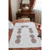 Kanaviçe İşlemeli Etamin Kumaş Seccade - Kırmızı