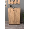 Kapaklı Ayakkabılık Ceviz Beyaz 86 cm