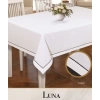 Keten Masa Örtüsü Luna Model Krem 160x260 cm Modern Şık Ev Tekstili