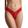 Kırmızı Çiçek Desenli Dantel String Külot TM1526