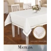 Krem-Altın Matilda 155x220 cm Keten Masa Örtüsü Tablecloth Modern Masa Dekoru