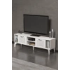 Linya Gümüş TV Sehpası Beyaz