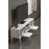Linya Gümüş TV Sehpası Beyaz
