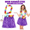 Luau Aloha Mor Hawaii Etek 40 cm ve 4’lü Hawaii Seti