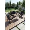 Metal Bahçe Oturma Grubu Minderli Gri 4lü Set