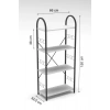 Metal Kitaplık Beyaz 150 cm