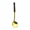 Metal Servis Kepçe Ahşap Saplı 35cm Altın