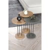 Metal Terra Zigon Ceviz Antrasit 3lü