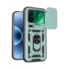 Xiaomi Mi 17 Pro Pars Lens Yüzüklü Silikon - Yeşil