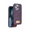 Onegif Apple iPhone 15 Pro Max Uyumlu Bright Simli Kapak - Derin Mor