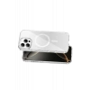 Onegif Apple iPhone 16 Pro Max Uyumlu Sora Simli Magsafe Kapak - Beyaz