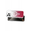 Onegif Apple iPhone 16 Pro Max Uyumlu Sora Simli Magsafe Kapak - Kırmızı