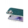 Onegif Apple iPhone 17 Uyumlu Bright Simli Kapak - Koyu Yeşil