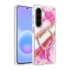 Onegif Samsung Galaxy A56 Lotus Simli Magsafe Kapak - Pembe