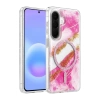 Onegif Samsung Galaxy A56 Lotus Simli Magsafe Kapak - Pembe