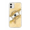 Onegif Apple iPhone 11 Lotus Simli Magsafe Kapak - Gümüş