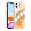 Onegif Apple iPhone 11 Lotus Simli Magsafe Kapak - Turuncu