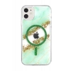 Onegif Apple iPhone 11 Lotus Simli Magsafe Kapak - Yeşil