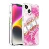 Onegif Apple iPhone 14 Lotus Simli Magsafe Kapak - Pembe
