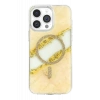 Onegif Apple iPhone 14 Pro Max Lotus Simli Magsafe Kapak - Gümüş
