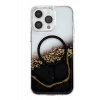 Onegif Apple iPhone 14 Pro Max Lotus Simli Magsafe Kapak - Siyah