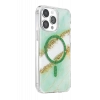 Onegif Apple iPhone 14 Pro Max Lotus Simli Magsafe Kapak - Yeşil