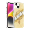 Onegif Apple iPhone 15 Lotus Simli Magsafe Kapak - Gümüş
