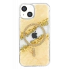 Onegif Apple iPhone 15 Lotus Simli Magsafe Kapak - Gümüş