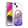 Onegif Apple iPhone 15 Lotus Simli Magsafe Kapak - Mor