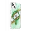 Onegif Apple iPhone 15 Lotus Simli Magsafe Kapak - Yeşil