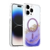 Onegif Apple iPhone 15 Pro Max Lotus Simli Magsafe Kapak - Mor