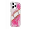 Onegif Apple iPhone 15 Pro Max Lotus Simli Magsafe Kapak - Pembe