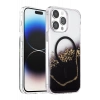 Onegif Apple iPhone 15 Pro Max Lotus Simli Magsafe Kapak - Siyah