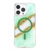 Onegif Apple iPhone 15 Pro Max Lotus Simli Magsafe Kapak - Yeşil