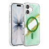 Onegif Apple iPhone 16 Lotus Simli Magsafe Kapak - Yeşil