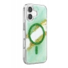 Onegif Apple iPhone 16 Lotus Simli Magsafe Kapak - Yeşil