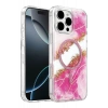 Onegif Apple iPhone 16 Pro Max Lotus Simli Magsafe Kapak - Pembe