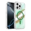 Onegif Apple iPhone 16 Pro Max Lotus Simli Magsafe Kapak - Yeşil