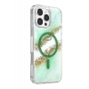 Onegif Apple iPhone 16 Pro Max Lotus Simli Magsafe Kapak - Yeşil