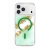 Onegif Apple iPhone 17 Pro Lotus Simli Magsafe Kapak - Yeşil