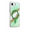 Onegif Apple iPhone 17E Lotus Simli Magsafe Kapak - Yeşil