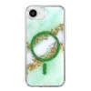 Onegif Apple iPhone 17E Lotus Simli Magsafe Kapak - Yeşil