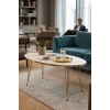 Orta Sehpa Elips Gold Krem Tel