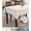 Otantik Model Krem 150x220 cm Pamuklu Masa Örtüsü Tablecloth Şık Yemek Masası