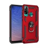 Huawei P40 Lite E Kılıf Sofya Yüzüklü Silikon Kapak - Kırmızı
