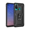Huawei P40 Lite E Kılıf Sofya Yüzüklü Silikon Kapak - Siyah