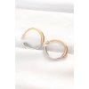 Pirinç Çift Renk Halka Küpe